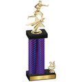 Accented Single Purple Carbon Fiber Year Flag Football Trophy