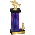 Accented Single Purple Carbon Fiber Victory Fishing Trophy