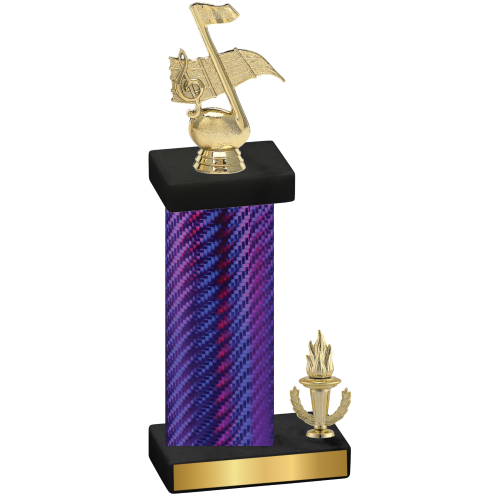 Accented Single Purple Carbon Fiber Victory Music Trophy