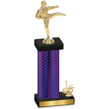 Accented Single Purple Carbon Fiber First Place Karate Trophy
