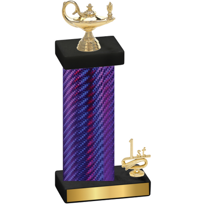 Accented Single Purple Carbon Fiber First Place Academics Trophy