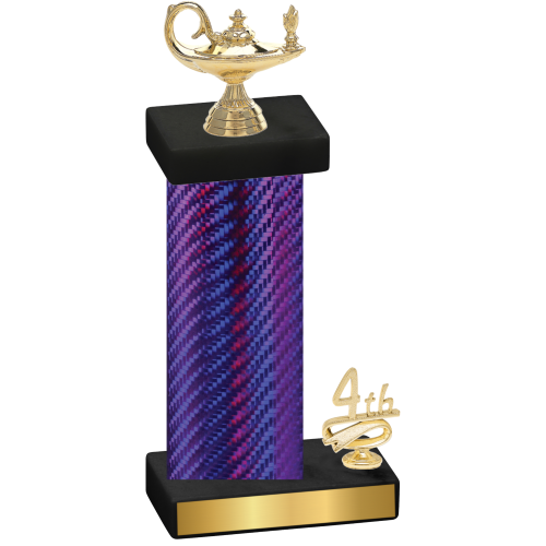 Accented Single Purple Carbon Fiber Fourth Place Academics Trophy