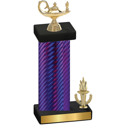 Accented Single Purple Carbon Fiber Victory Academics Trophy