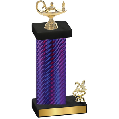 Accented Single Purple Carbon Fiber Year Academics Trophy