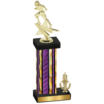 Accented Single Purple Glacier Victory Football Trophy