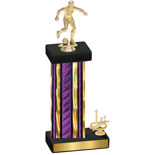 Accented Single Purple Glacier First Place Soccer Trophy