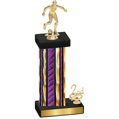 Accented Single Purple Glacier Second Place Soccer Trophy