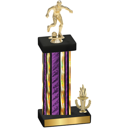 Accented Single Purple Glacier Victory Soccer Trophy