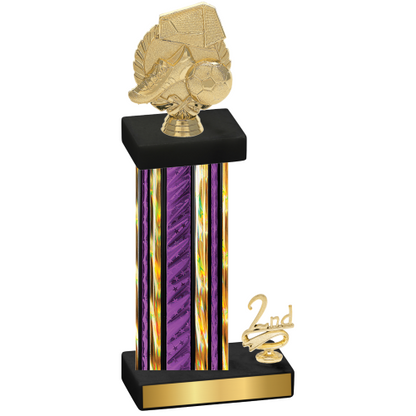 Accented Single Purple Glacier Second Place Soccer Trophy