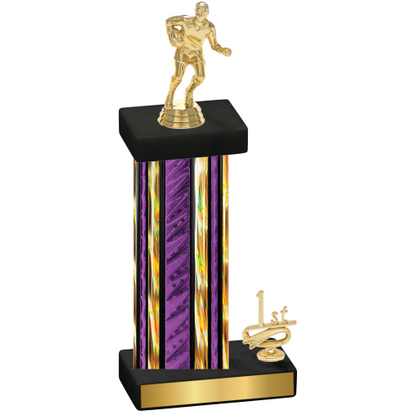 Accented Single Purple Glacier First Place Rugby Trophy