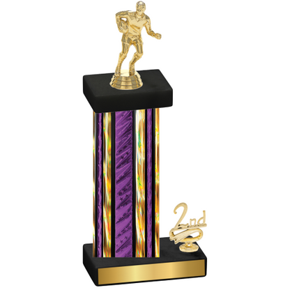 Accented Single Purple Glacier Second Place Rugby Trophy