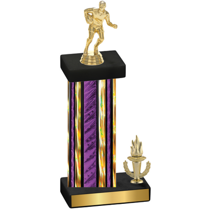 Accented Single Purple Glacier Victory Rugby Trophy