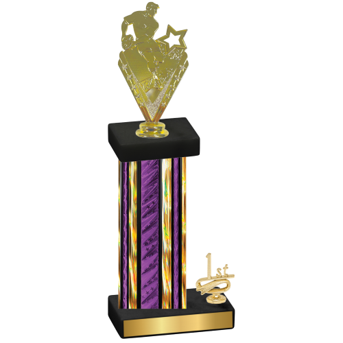 Accented Single Purple Glacier First Place Rugby Trophy