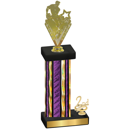 Accented Single Purple Glacier Second Place Rugby Trophy