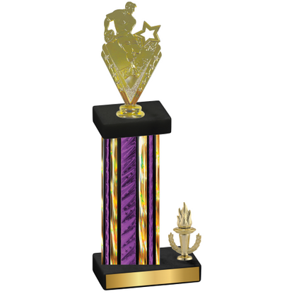 Accented Single Purple Glacier Victory Rugby Trophy