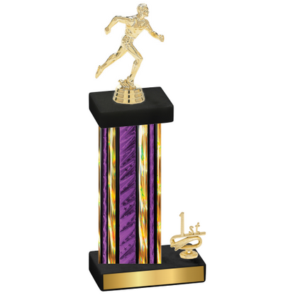 Accented Single Purple Glacier First Place Running Trophy