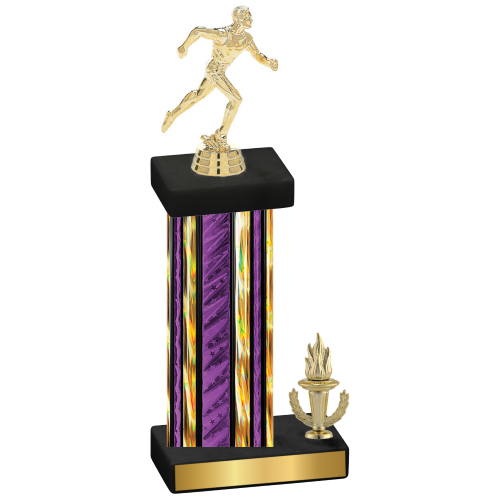 Accented Single Purple Glacier Victory Running Trophy