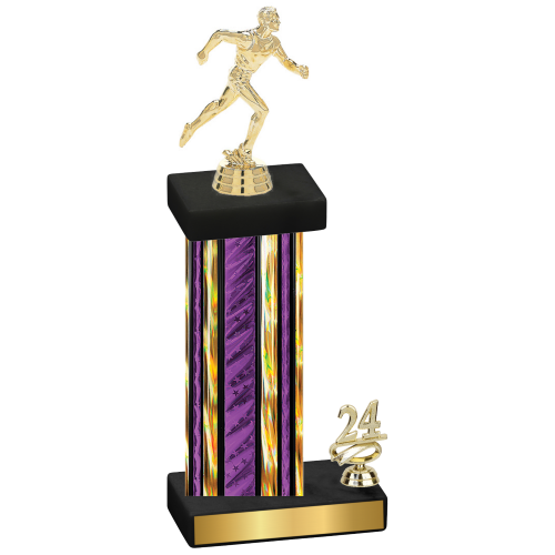 Accented Single Purple Glacier Year Running Trophy