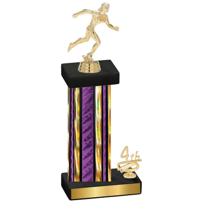 Accented Single Purple Glacier Fourth Place Running Trophy