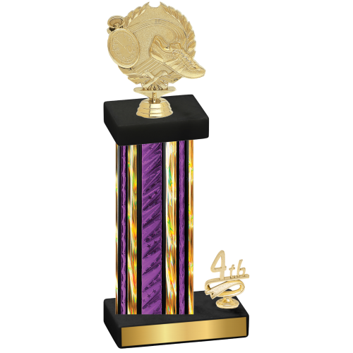 Accented Single Purple Glacier Fourth Place Running Trophy