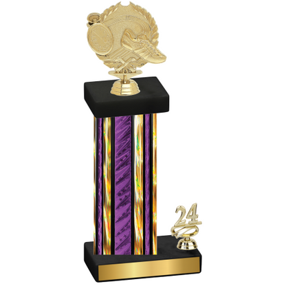 Accented Single Purple Glacier Year Running Trophy