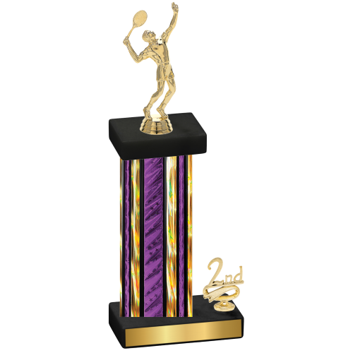 Accented Single Purple Glacier Second Place Tennis Trophy