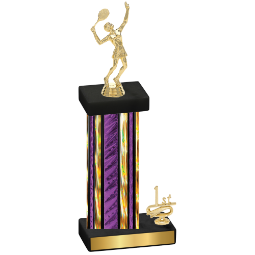 Accented Single Purple Glacier First Place Tennis Trophy