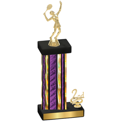 Accented Single Purple Glacier Second Place Tennis Trophy
