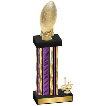 Accented Single Purple Glacier First Place Football Trophy