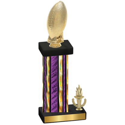 Accented Single Purple Glacier Victory Football Trophy