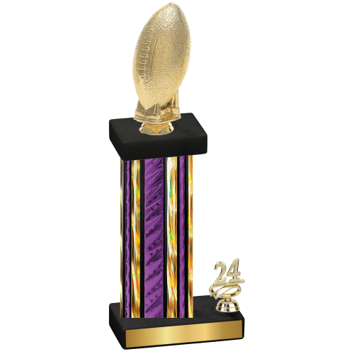 Accented Single Purple Glacier Year Football Trophy