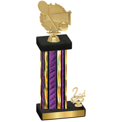 Accented Single Purple Glacier Second Place Tennis Trophy
