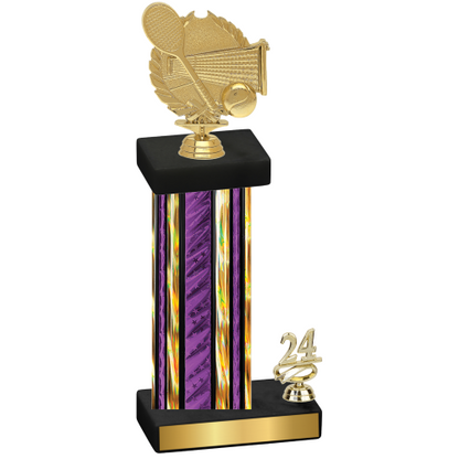 Accented Single Purple Glacier Year Tennis Trophy