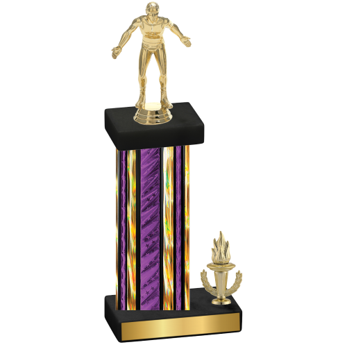 Accented Single Purple Glacier Victory Wrestling Trophy