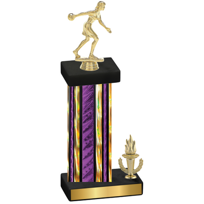 Accented Single Purple Glacier Victory Bowling Trophy