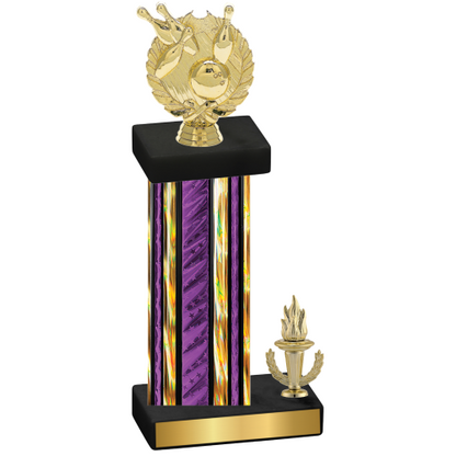 Accented Single Purple Glacier Victory Bowling Trophy