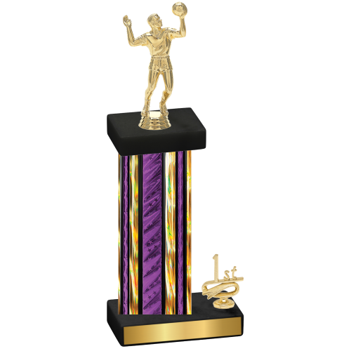 Accented Single Purple Glacier First Place Volleyball Trophy