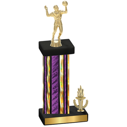 Accented Single Purple Glacier Victory Volleyball Trophy