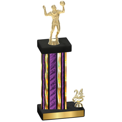 Accented Single Purple Glacier Year Volleyball Trophy