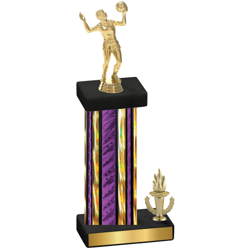 Accented Single Purple Glacier Victory Volleyball Trophy