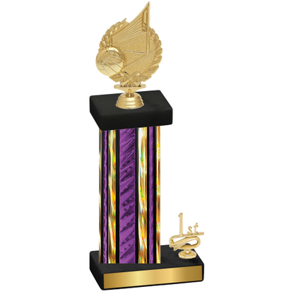 Accented Single Purple Glacier First Place Volleyball Trophy