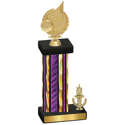 Accented Single Purple Glacier Victory Volleyball Trophy