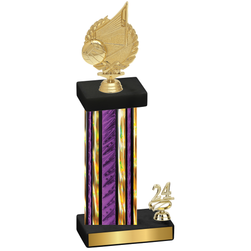 Accented Single Purple Glacier Year Volleyball Trophy