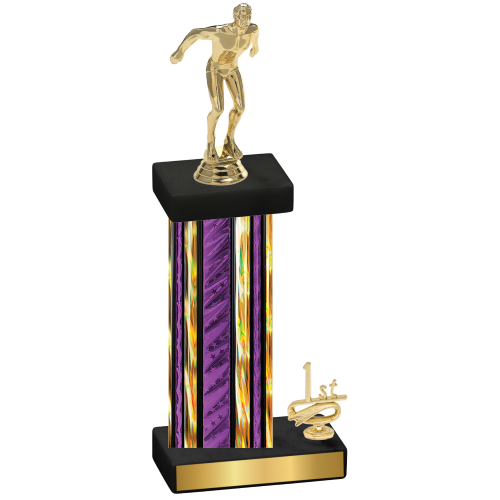 Accented Single Purple Glacier First Place Swimming Trophy