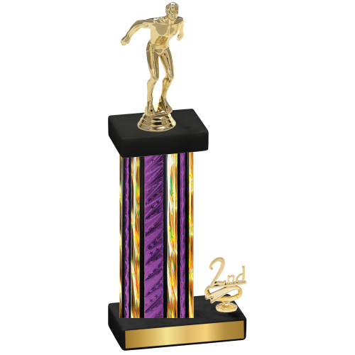 Accented Single Purple Glacier Second Place Swimming Trophy