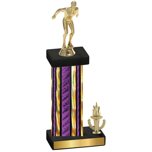 Accented Single Purple Glacier Victory Swimming Trophy