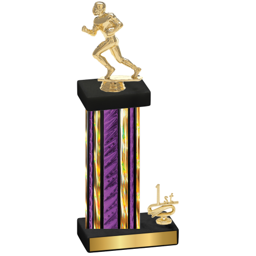 Accented Single Purple Glacier First Place Football Trophy