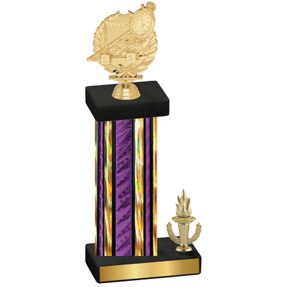 Accented Single Purple Glacier Victory Swimming Trophy