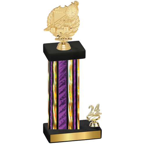 Accented Single Purple Glacier Year Swimming Trophy