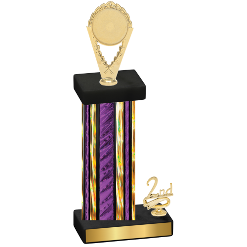 Accented Single Purple Glacier Second Place Insert Trophy